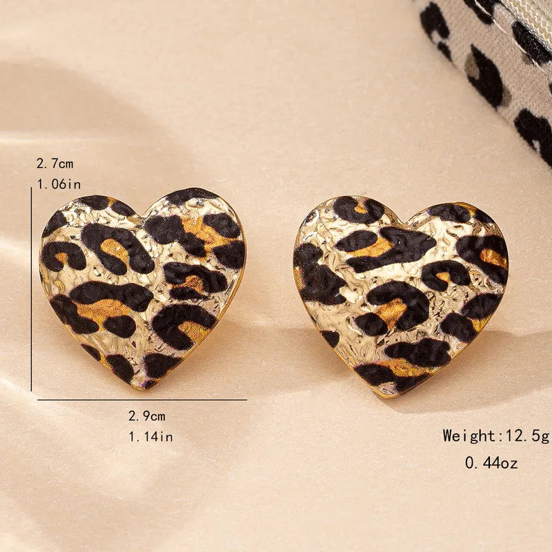 Leopard Heart Earrings