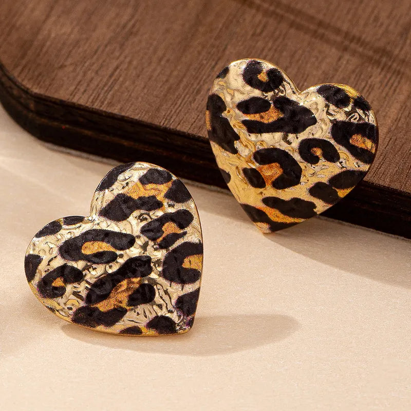 Leopard Heart Earrings