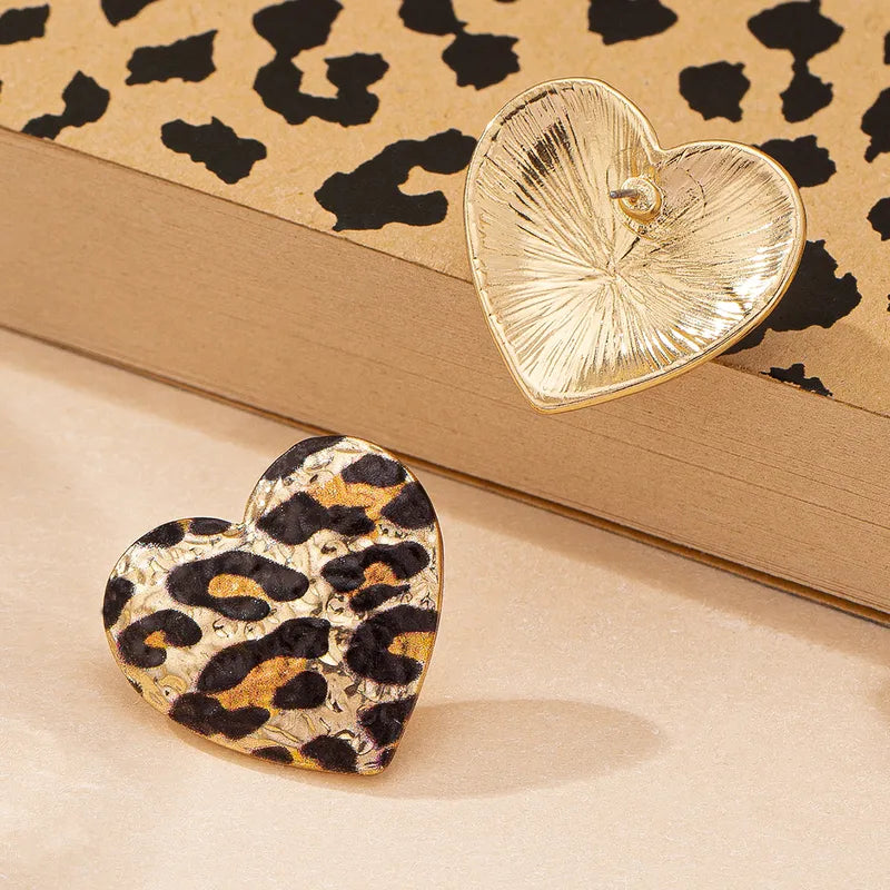 Leopard Heart Earrings