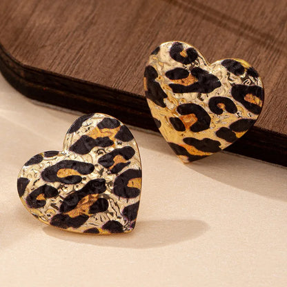 Leopard Heart Earrings