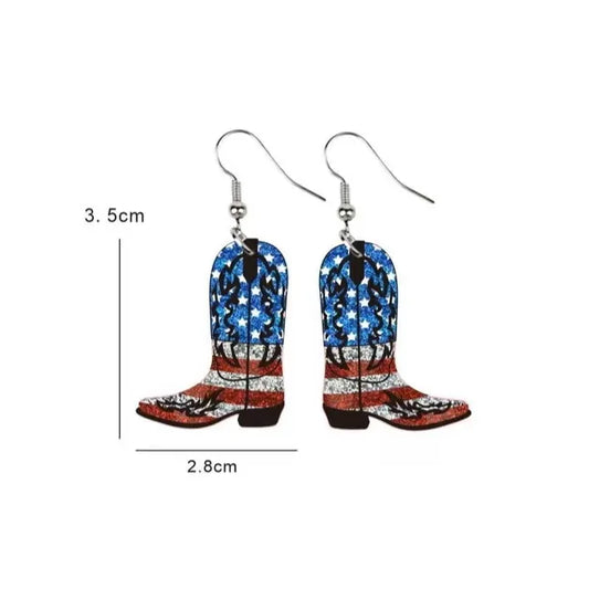 America Boot Earrings