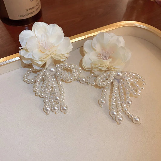 Pearl Bow Earrings