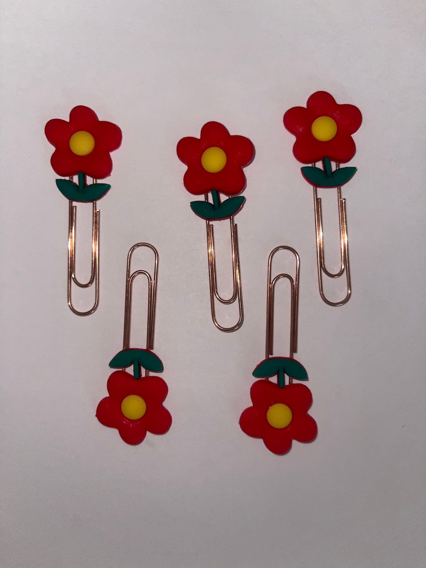 Red Flower Paper Clip