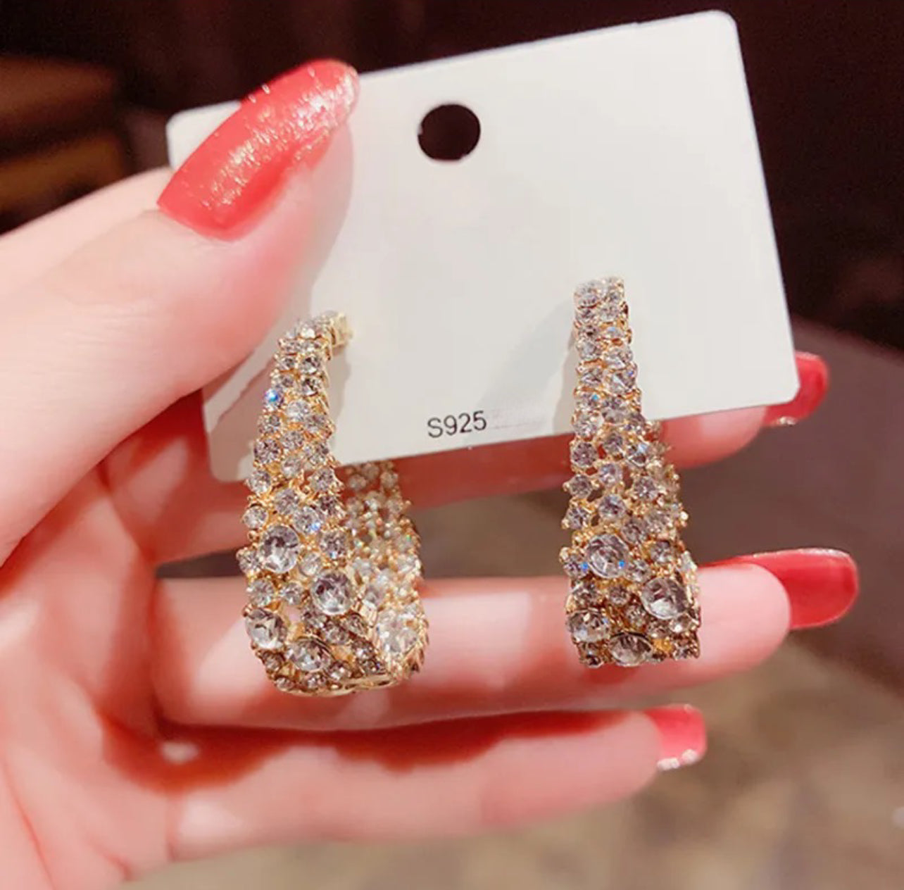 Rhinestone Shell Earrings