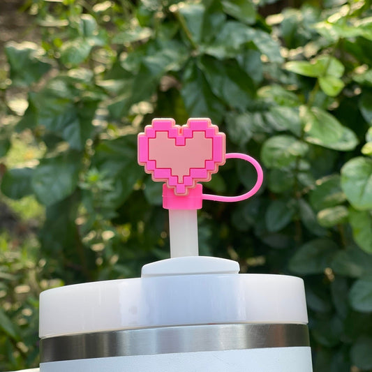 Pixel Heart Straw Cover