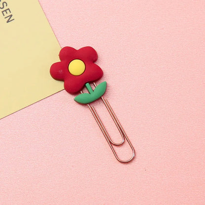 Red Flower Paper Clip