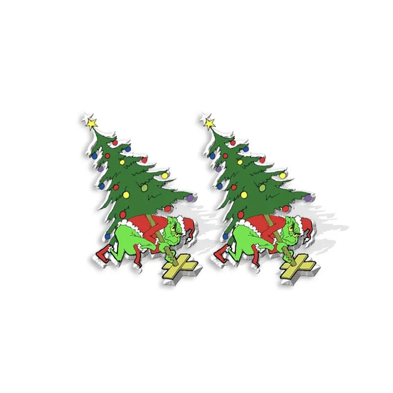 Grinch steals Christmas Earrings