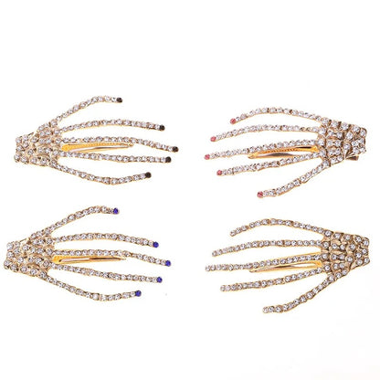 Rhinestone Skeleton Hair Clip