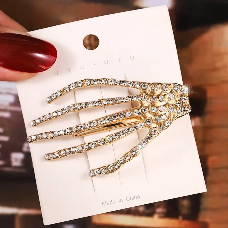 Rhinestone Skeleton Hair Clip