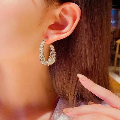 Rhinestone Shell Earrings