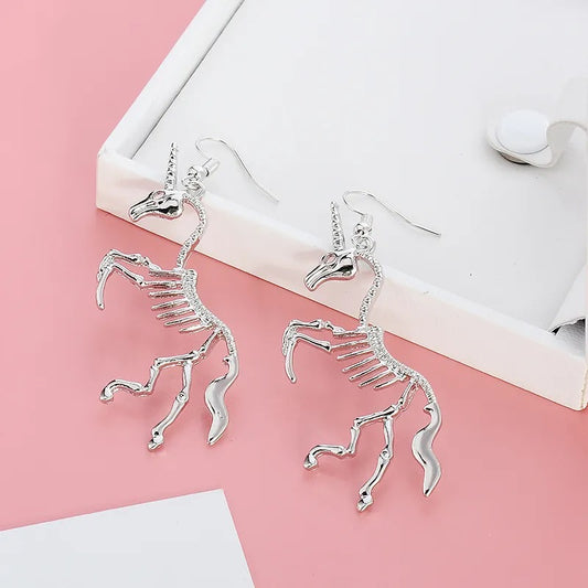 Unicorn Skeleton Earrings