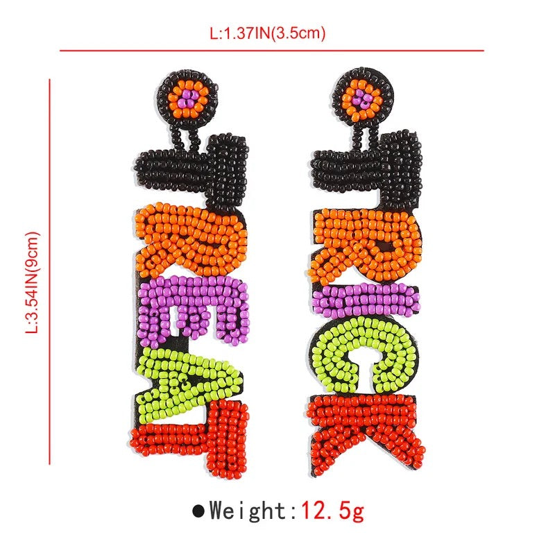 Beaded Halloween Earrings