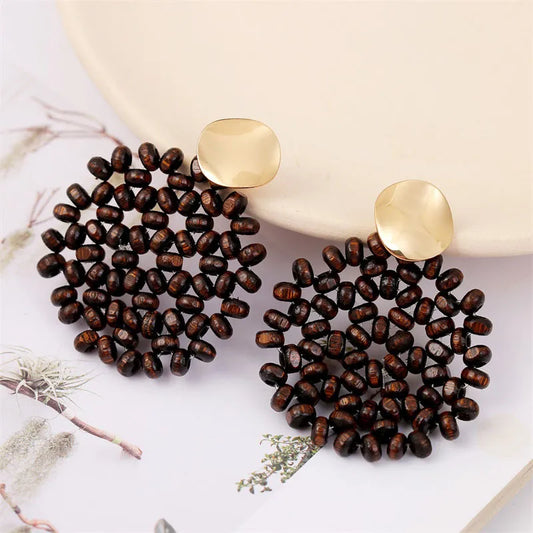Wood Drop Earrings