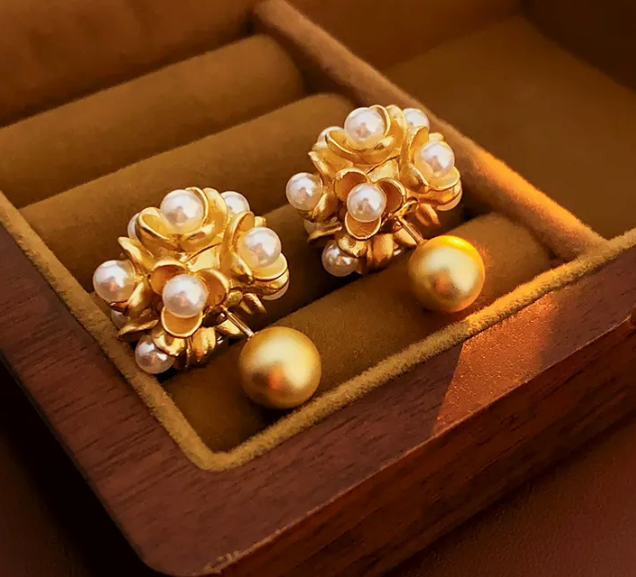 Pearl Flower Earrings